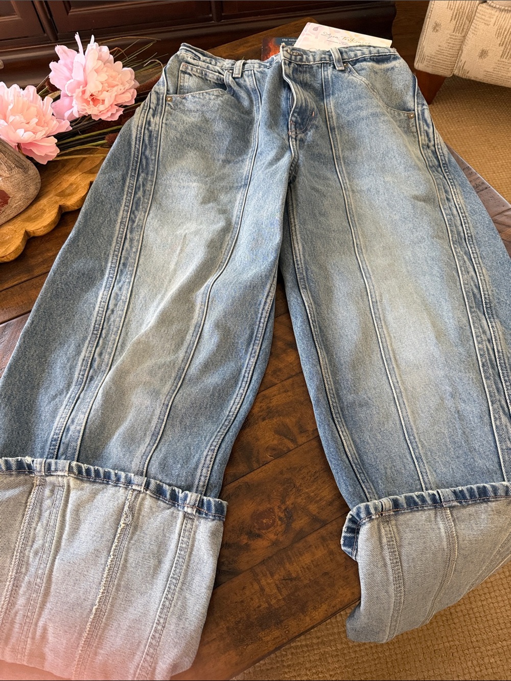 We The Free Light Blue Relaxed Wide-Leg Jeans